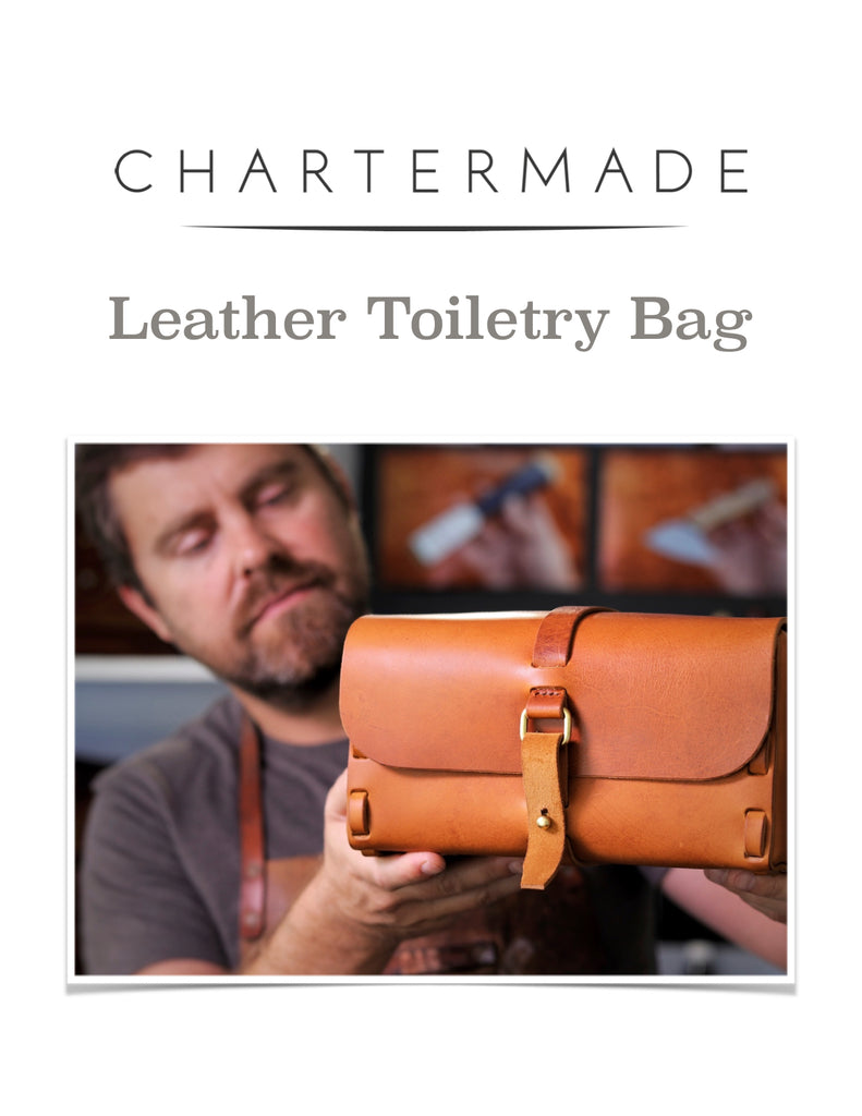 Leather Toiletry Bag Pattern with Illustrated Instruction Manual